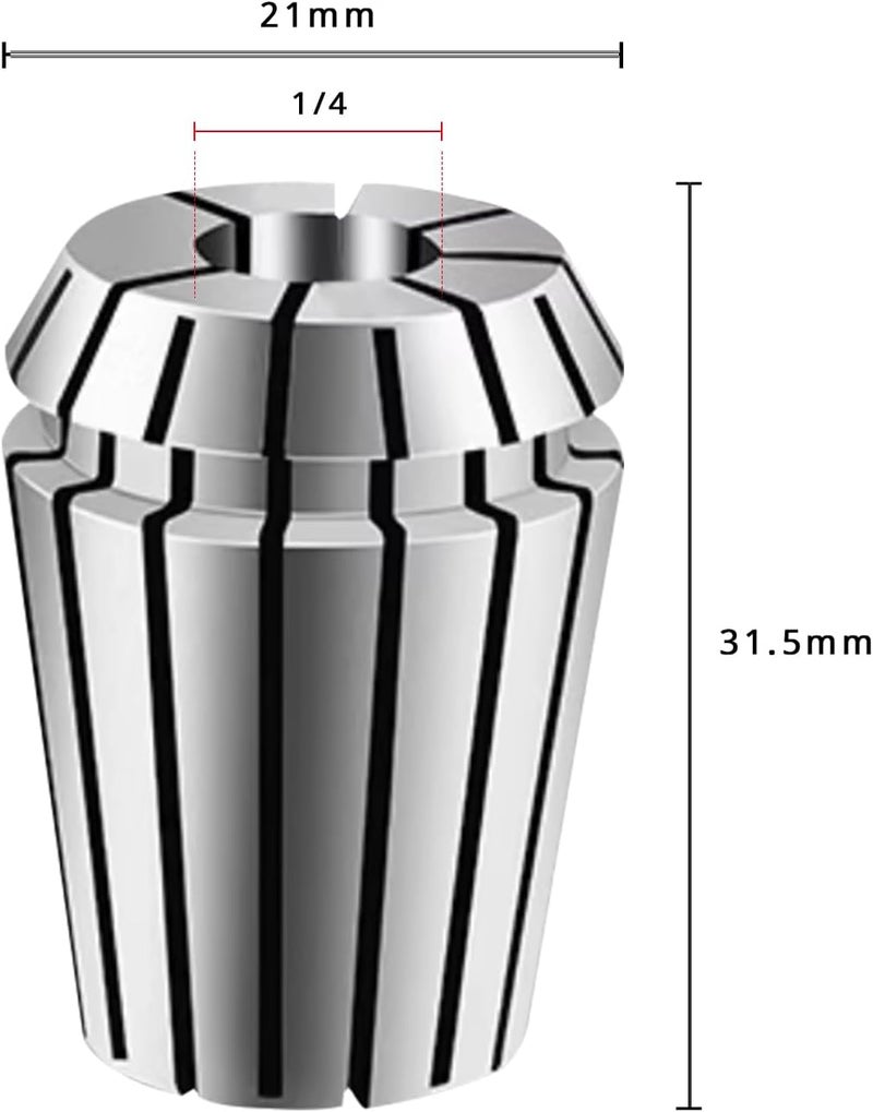WEXWE Tools ER20 1/8,1/4,5/16,3/8,1/2 Inch Size High Precision Spring Collets Set, Accuracy Within 0.008 mm, router collets Tool Holder For CNC Milling Engraving Chuck Lathe Workholding,5pcs - Image 3